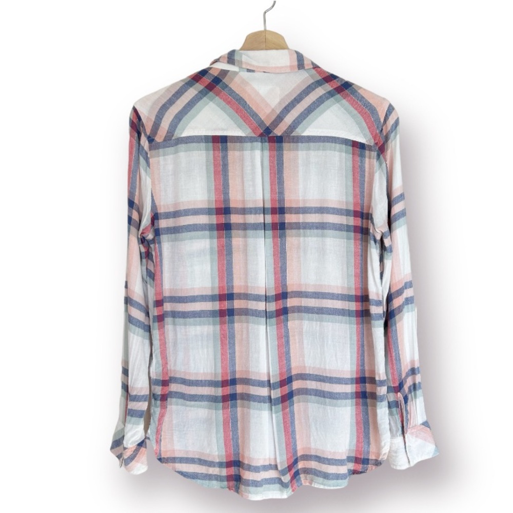 Rails Button-Up Plaid Top Linen Blend Top Charlie… - image 2